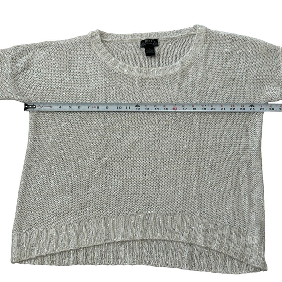 NWOT KIKIT Sequin Half Sleeve Sweater White Xl - Picture 8 of 10